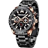 MEGALITH Mens Watches Designer Large Face Analogue Watch for Men Waterproof Stainless Steel Wrist Watch Luminous Date Gents W
