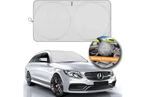 Big Hippo Car Windscreen Sun Shade,210T Car Windshield Sun Shade UV Screen Protector,Foldable Car Sun Shade,Universal Windscreen Shade for Most Car (Small 59 x 31 inches)