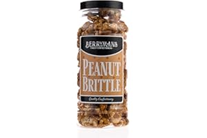 Original Peanut Brittle Roasted Peanuts In Caramel Retro Sweets Gift Jar By Berrymans Sweet Shop - Classic Sweets, Traditional Taste.