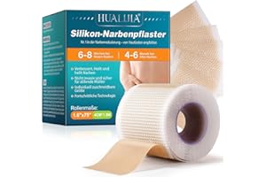 AIKUWWOIRQIA Silikonpflaster für Narben (4cm x 190cm) – Wiederverwendbare Silikon-Narbenblätter, hautfreundlich & haftstark – Wasserdicht & für alle Hauttypen
