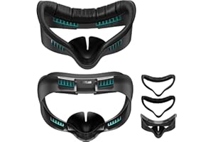 STARTRC GAMES Upgrade Face Pad Cover and Facial Interface for Meta Quest 3S Accessories, Soft PU Leather & Ice Silk Cotton Face Pad Compatible with Oculus Quest 3S, Multi-vent and Light-Blocking Nose Pad Design