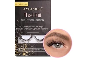 AYLASHES - DIY Wimpernextensions Maxi Box THE FLUFF | 5 Paar Wimpern | bis zu 7 Tage Halt | Wimpern DIY Set für zu Hause | künstliche Wimpern | Klebewimpern | lash extension set