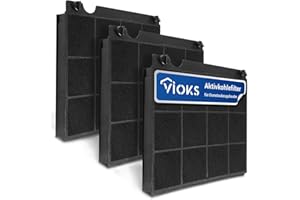 VIOKS SET 3x Filtres à Charbon Actif Hotte D'aspiration Remplacement pour Elica Model15 Wpro 484000008575 CHF15/1 Type15 MCFE01 902980045/6 197465 AH040 FCH160 49019595 9029793818