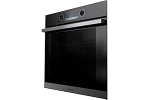 Hisense BSA65226AB Four multifonction - Cavité XXL de 77L, Thermoventilé, Hydrolyse, 13 fonctions de cuisson dont 3 fonctions vapeur, Mode Pizza 300°C, AirFry, Noir, Classe A
