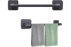 OXTXO Self Adhesive Towel Rail - No Drilling Towel Holder for Bathroom & Kitchen - Easy Installation Bathroom Accessories Kit,Towel Bar Grey (40cm)