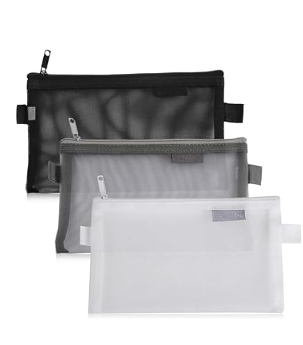 Ensemble 4 Trousses À Crayons Transparentes Fermeture Éclair