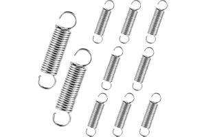 KGGZKG 10 Piezas Muelles de Compresion 75X17X2MM Muelle con Doble Gancho Muelles Pequeños de Acero Inoxidable Muelles de Traccion Sofa Muelles Tensores para Toldos Diámetro Exterior 17MM Alambre 2MM