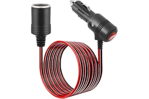 JTENG 4 Meter KFZ Verlängerungskabel für Zigarettenanzünder Verlängerungskabel 12V/24V Auto Zigarettenanzünderbuchse Steckdose Adapter Staubdicht Wasserdicht [16AWG / 15A ]