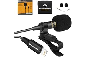 PowerDeWise Mikrofon Lavalier, iPhone Mic, kompatybilny z iPhone 7, 7 Plus, 8, 8 Plus, X, XR, XS, XS Max, 11, 11 Pro, 11 Pro Max, 12 Pro Max