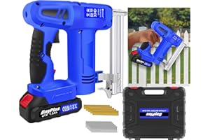 BRIEFNESS 21V Cordless Brad Nailer, 2 in 1 Electric Nail Gun for Upholstery Home Improvement & Woodworking with Carry Case 1.5Ah Li-ion Battery
