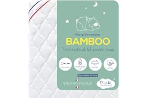 P'TIT LIT - Matelas Bébé Bamboo - 60x120 cm - Viscose Douce et Absorbante - sans Traitement Chimique - Déhoussable - Oeko Tex® - Fabrication Française - EP. 10 cm