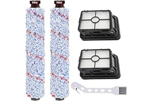 Fictezlove Accessoires pour Bissell Crosswave 3 en 1 Lot de 2 filtres de rechange et 2 rouleaux multi-surfaces pour aspirateur Bissell CrossWave 1866 1785 2052 1713 2225N