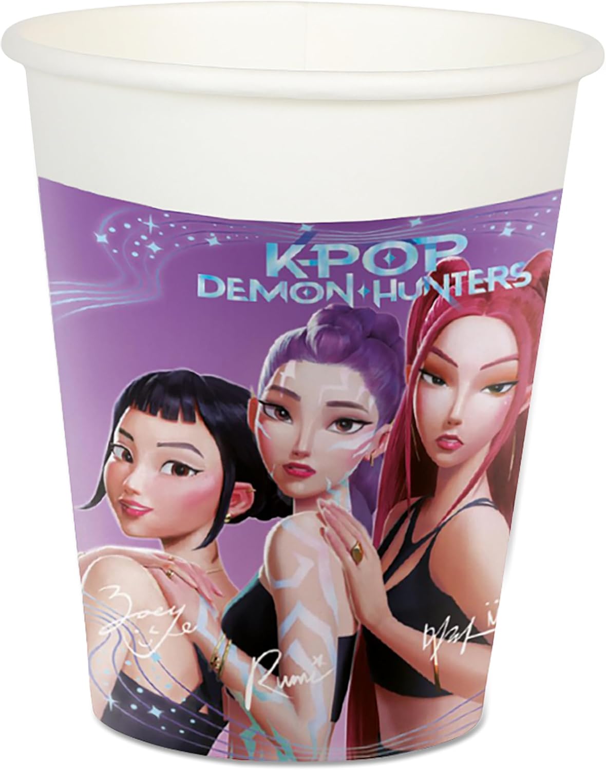 8 vasos K-pop Demon Hunters de papel, 200 ml, decoración de fiesta de cumpleaños, bebidas, mesa, para niños