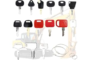 VnkloMes 19 Stück Ersatz Zündschlüssel, Baumaschinen Schlüssel Set Bagger Schlüssel, Zündschlüssel Set, Universal Baumaschinen Schlüssel Set Motorrad Zündschalter für Bagger, Traktor, Motorrad