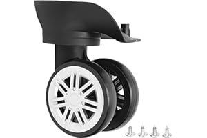 SHOWKOO Suitcase Wheels Replacement Wheels for Suitcase Silent Suitcase Wheels, Rubber Swivel Castors with Bearings, Repair Accessory Sets for Luggage (Pack of 1)