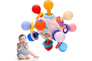 PROACC Baby Toys 0-6 Months, Baby Rattle Sensory Toy with Storage Box, Newborn Rattle Teether Toys Shaker Grab Baby Infant Newborn Toys Early Educational Toys for 3 6 9 12 Month Boys Girls Gifts