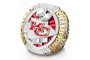 HAOBOOK 2019 Rugby Championship Ring Super Bowl KC Champions Ring Geschenkbox aus Holz zum Sammeln, Erinnerungsstücke für begeisterte Fans, FFL-Football-Fanatiker und Sportsammler