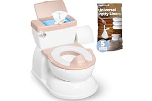 JOOL BABY PRODUCTS Real Feel Potty with Wipes Storage, Transition Seat & Disposable Liners - Realistic Toilet - Easy to Clean & Assemble - Jool Baby (Pink)