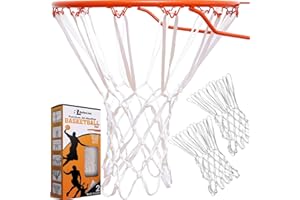 BETTERLINE 2-Pack Heavy Duty Basketball Nets | Premium Quality All-Weather Thick Nets | 2 White Basketball Nets in Pack - for Indoor and Outdoor 12-Loop Hoop Rims