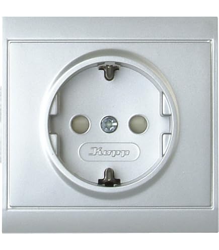 Kopp Presa Di Corrente Con Contatto Di Terra Malta Con Coperchio Argento Presa Di Corrente 41023794