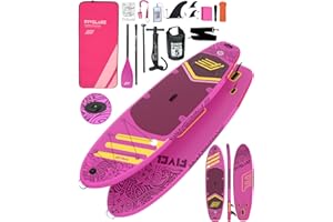 FIVELAKE Tavola gonfiabile per stand up paddle,335 x 88 x 15 cm di larghezza, per tutti i livelli di abilità e tutto incluso con pagaie regolabili, pompa a mano,