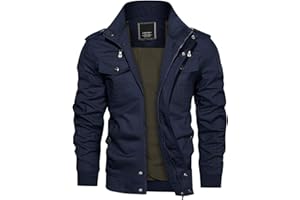 KEFITEVD Veste Cargo Décontractée pour Homme Blousons Bomber Militaires Automne Militaire Coupe-Vent