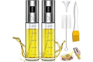 Leaflai Vaporisateur Huile, Spray Huile Cuisine pour la cuisine, en acier inoxydable 304 de qualité Pulvérisateur d'huile BBQ, Cuisson, Four, Barbecue, Salade (2PCS)