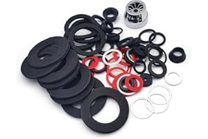 LEDDY LIVING Zestaw 55 akcesoriów zdrowotnych: podkładki, uszczelki, płaskie i okrągłe o-ringi wykonane z żelaza, gumy i pianki o różnych średnicach i grubościach - idealne części zamienne do wszelkich potrzeb