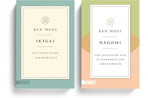 Bücherset Taschenbuch Ikigai & Nagomi von Ken Mogi, Die japanische Lebenskunst und der Weg zu Harmonie & Lebensfreude (Japanische Lebensweisheiten, Bände 1 & 2), Inkl. Lesezeichen