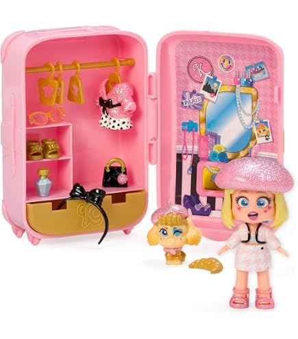 KOOKYLOOS Party Time Sammelpuppe - Mit 3 Gesichtsausdrücken, Mode-Accessoires & Kleidung (Überraschungspuppe)