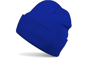 styleBREAKER Unisex Beanie Mütze einfarbig | Klassische Feinstrick Winter Strickmütze mit breitem Umschlag | Elastische Beanie in vielen Farben für Damen und Herren