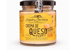 Argodey Fortaleza Crema de Queso Ahumado Picante 200g | Salsa Cremosa para Untar en Patatas, Pan, Tostadas, Sándwiches, Tacos, Nachos, Arepas, Empanadas y para Acompañar Carnes y Pescados