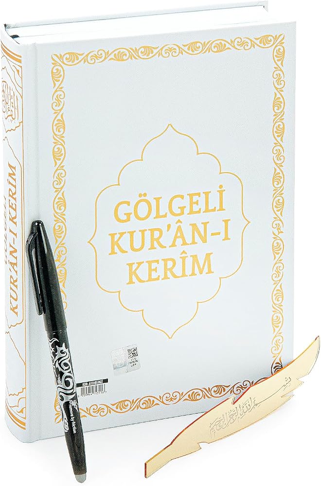 İhvan Online Silinebilir Kalemli Arapça Antrenmanlı Gölgeli Kuranı Kerim - Hafızlar için Arapça El Yazısı Pratik Kitabı Beyaz