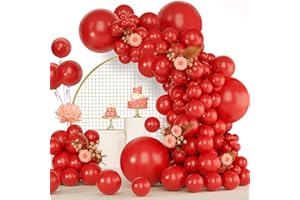 LUOBITO Luftballons Rot, 120 Stück Luftballon Girlande Rot, 18 12 10 5 Zoll Ballon Girlande Rot, Luftballons Geburtstag Babyparty Hochzeit Party Deko