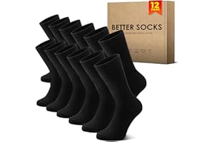 NUOZA Socken Herren 12 paar Sportsocken Baumwolle Business Socken Lange Atmungsaktive Socks Schwarz/Weiße
