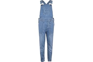 A2Z 4 Kids Denim Dungaree Ripped Jeans Full Length Light Blue All in One Fashion Overall Pinafore Jumpsuit for Girls Age 5-13 Years