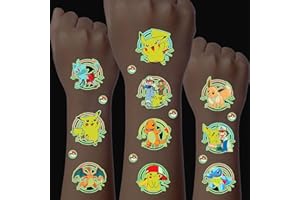 ‎YICOONUO Luminous Tattoo Kinder, 8 Blätter 200+ Temporäre, Set, Wasserdichte Kindertattoos, geburtstags geschenk Party dekoration