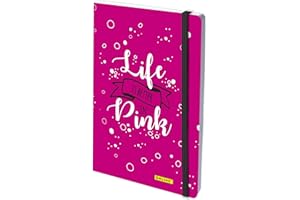 ‎ONLINE Online Bullet Journal dotted A5 mit Gummiband PINK, 120 g/m² FSC-Papier, 144 Innenseiten Notizbuch gepunktet mit Soft Cover, Tagebuch für Notizen, Skizzen, Lettering