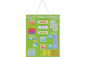 Navaris Calendario Didattico Inglese - Tabellone Magnetico Apprendimento Giorni Mesi Stagioni Clima con 41x Calamite - Gioco Educativo Bambini 3 Anni