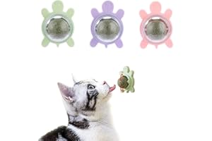 GEFIRE Bola de hierba gatera, 3 unidades, juguete para gatos, hierba gatera, planta, crack, menta de 360 grados, adecuada para limpiar los dientes de gato, alivia la ansiedad de los gatos (tortuga)