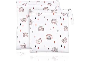 EOPUOZS Confezione da 2 Wet Bag per l'asilo, Organizer per Wet Bag, Borsa da nuoto, Borsa per pannolini riutilizzabile con cerniera per bambini piccoli, viaggi, spiaggia e piscina