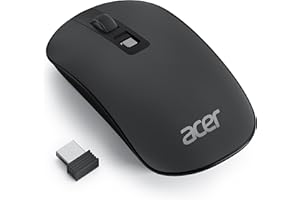 acer Mouse wireless, mouse ottico a 4 pulsanti programmabile a 2,4 GHz 1600 DPI, ambidestro ed ergonomico, connessione o ricevitore USB multi-dispositivo per laptop/computer/telefono/tablet