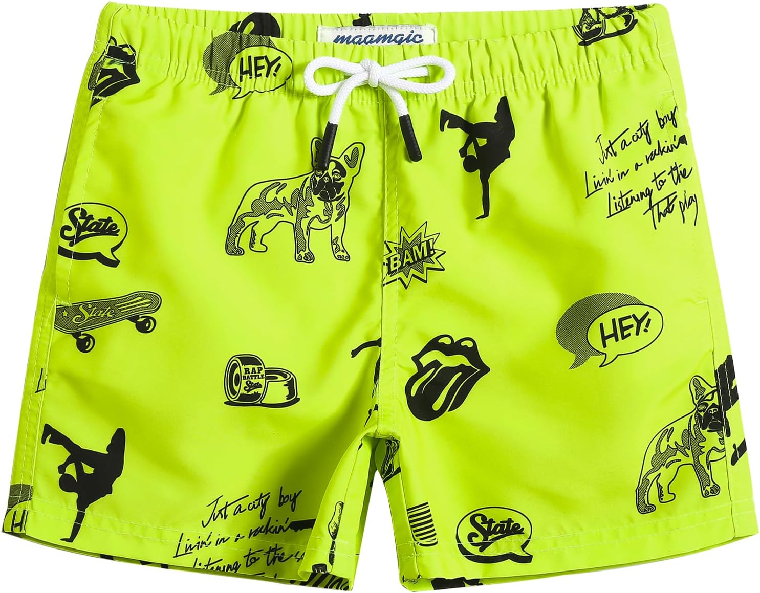 MaaMgic Bañador Niño Ropa de Baño para Niño Secado rápido Interior de Malla Short de Natación Estampado