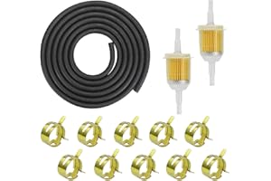 HETING-YQ Benzinschlauch Kit 2 Meter Ø 5mm Kraftstoffleitung + 2 Stück Benzinfilter +10 Stück Schlauchschellen Kraftstofffilter Schlauch Kit für Auto Motorrad Roller