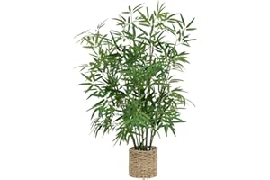 ATMOSPHERA CREATEUR D'INTERIEUR Atmosphera - Bambou Artificiel avec Pot en Paille, H 100 cm, Aspect Réaliste - Plante Décorative pour Intérieur, Salon, Entrée