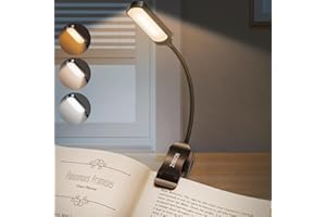 ZYRIVON Lampe de Lecture,16 LED Liseuse Clip Rechargeable USB-C,Doux pour Yeux,Luminosité Réglable & 3 Modes,360° Cou Flexible, Longue Durée, Mini Veilleuse pour Lire au Lit,Enfant,Kindle,Voyage