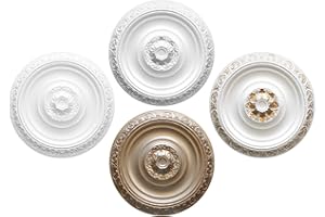 MARBET DESIGN 1 Rosette Parete Soffitto Rosetta da Soffitto Rosetta in Stucco Decorazione Polistirolo O40cm, R-20