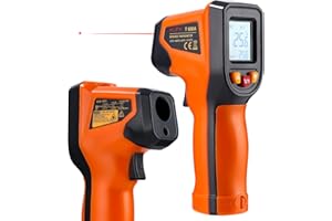Toaren Thermomètre Infrarouge Laser, -50 ℃~600 ℃ Pistolet de Température Sans Contact Thermomètres à Infrarouges avec Eclairage LCD, pour Cuisine Cuisson, Industrie, Barbecue (pas pour l'homme)