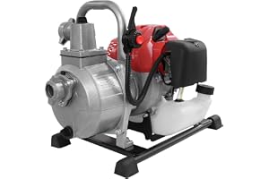 Donened - 1 tum 4-takts bensinvattenpump, bärbar bensinvattenpump med 2 m inloppsslang 10 m³/h och 30 m flödeshöjd, trädgårdsvattenpump för