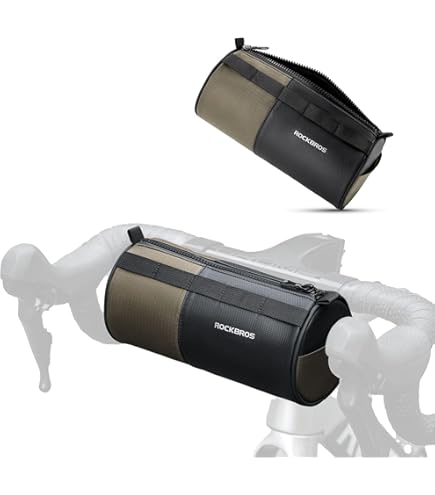 Rhinowalk Fietsstuurtas, voorvak, fietstas opbergtas met schouderriem voor racefiets, mountainbike, fietsen, reizen (zwart-2